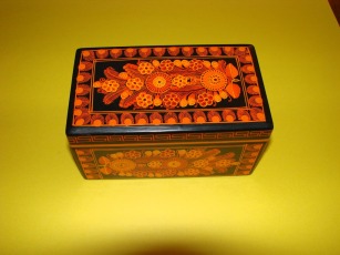 Hand painted pine wood box