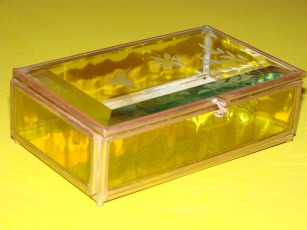 Yellow glass treasure chest